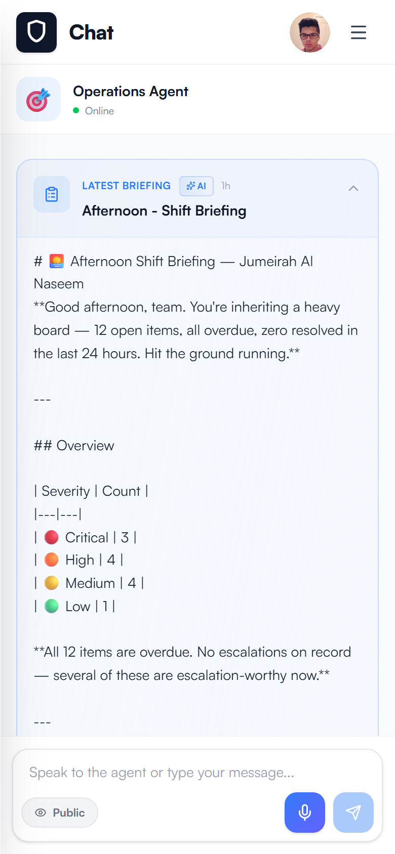 Auto briefing